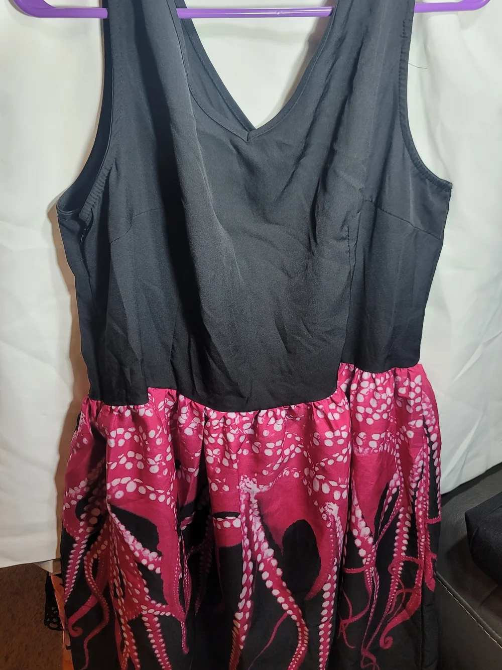 Octopus Fit-and-Flare Dress with Pink Tentacles - Picture 2 of 4